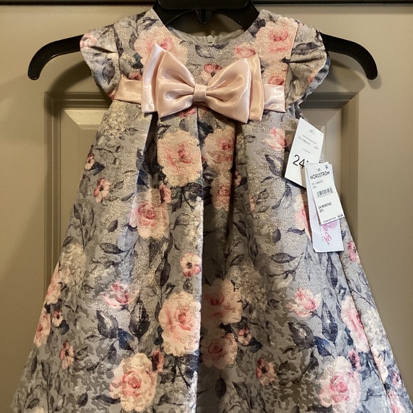 Bonnie Baby Other - Bonnie Jean Bow Front Jacquard Dress (Baby) 24M